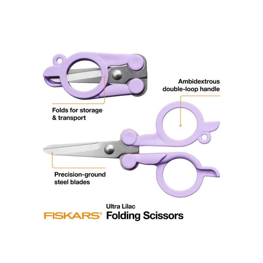 Fiskars Folding Scissors - Lilac Spot Colors