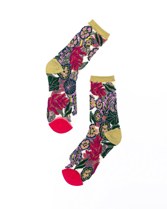 Festive Floral Sheer Crew Sock Quirks!