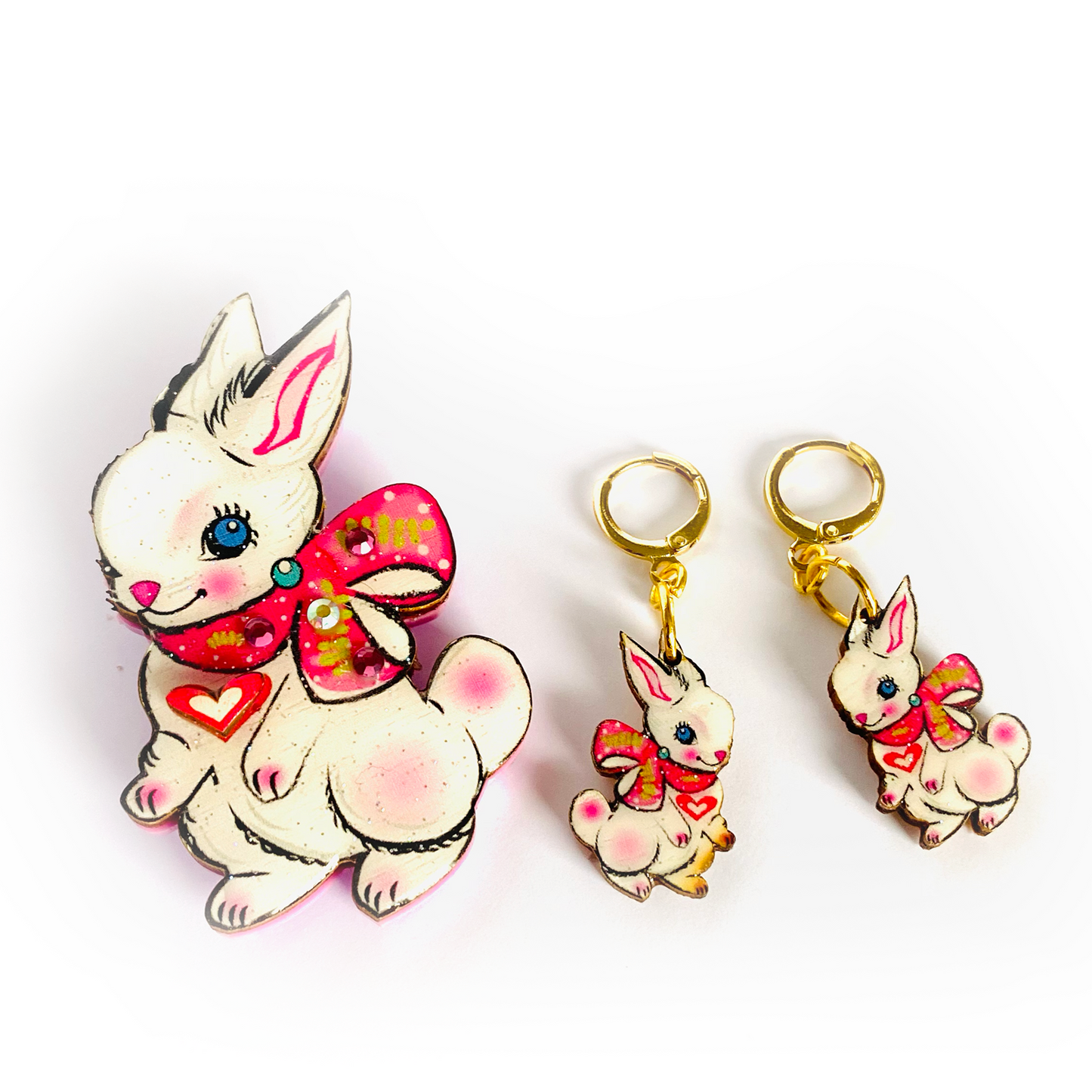 Layla Bunny Huggie Hoop Earrings by Rosie Rose Parker
