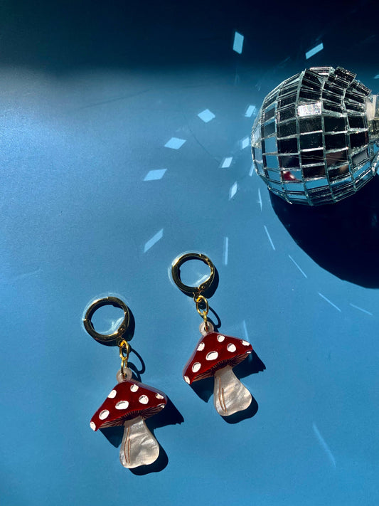 Mini Mushrooms Acrylic Statement Earrings Quirks!