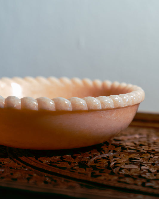 Braided Pink Makrana Marble Bowl Sangemar