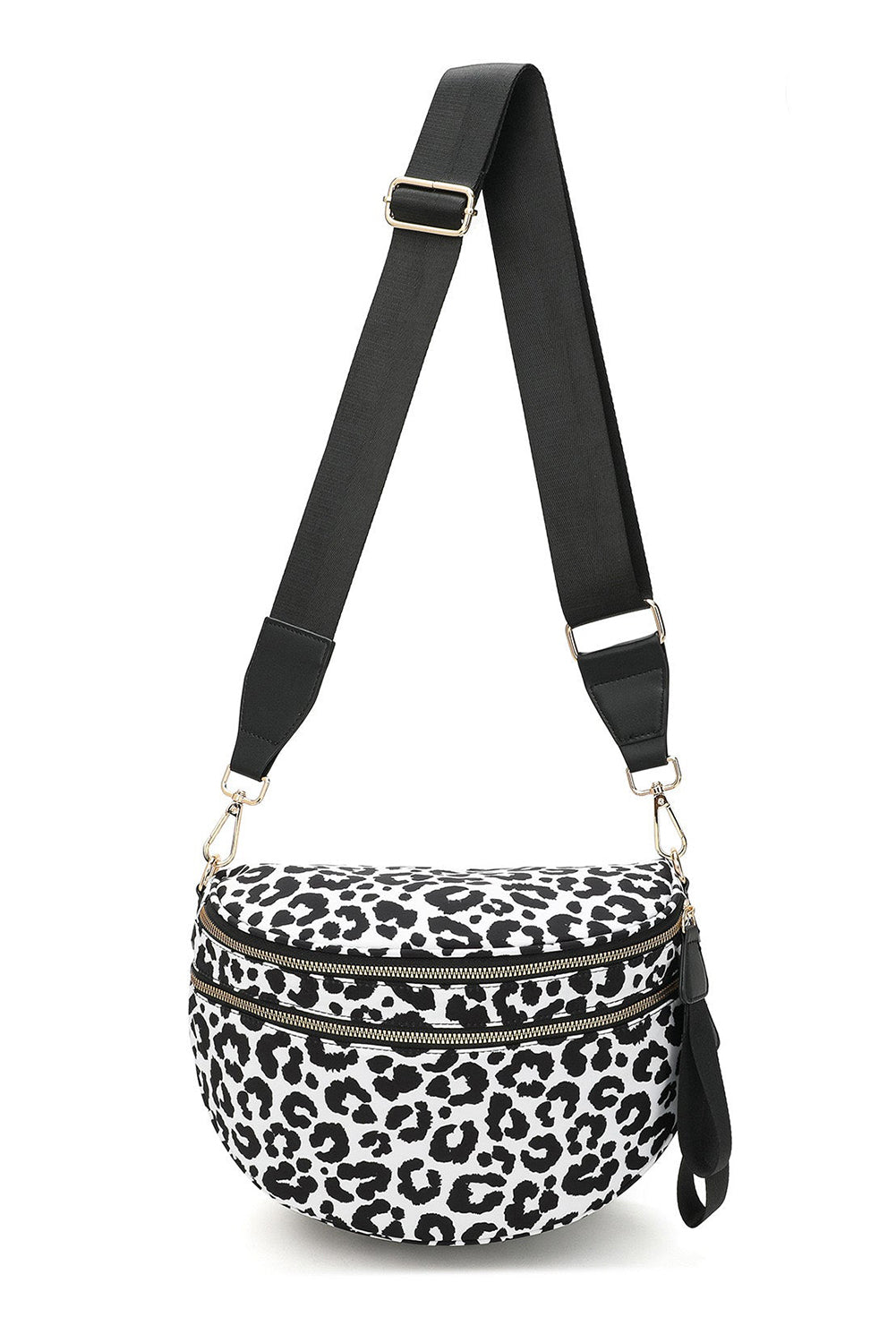 Checkered Print Wide Strap Large Crossbody Bag Shewin