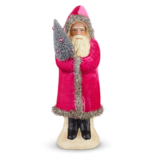 12" Pink Velvet Belsnickel Santa Figure Quirks!