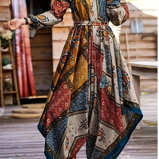 Wide-Hemmed Jumpsuit, Flowy Bohemian Party/ Formal Outfit Trendsi