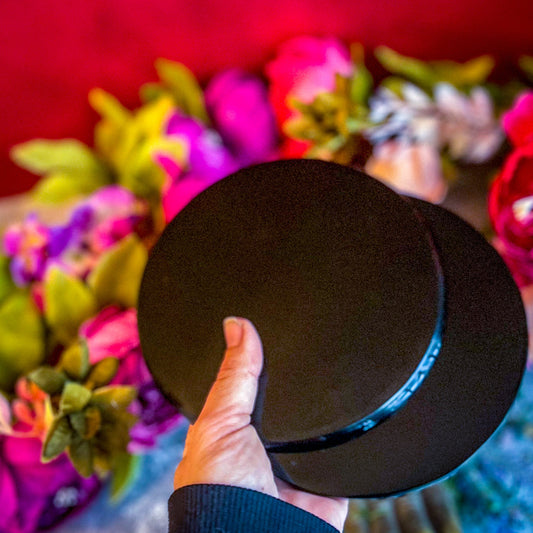 Black Obsidian Round Mirrors scrying mirror, 5 1/2 inches