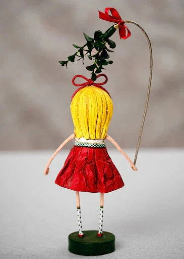 Under the Mistletoe Christmas Figurine by Lori Mitchell *NEW for 2024* Quirks!