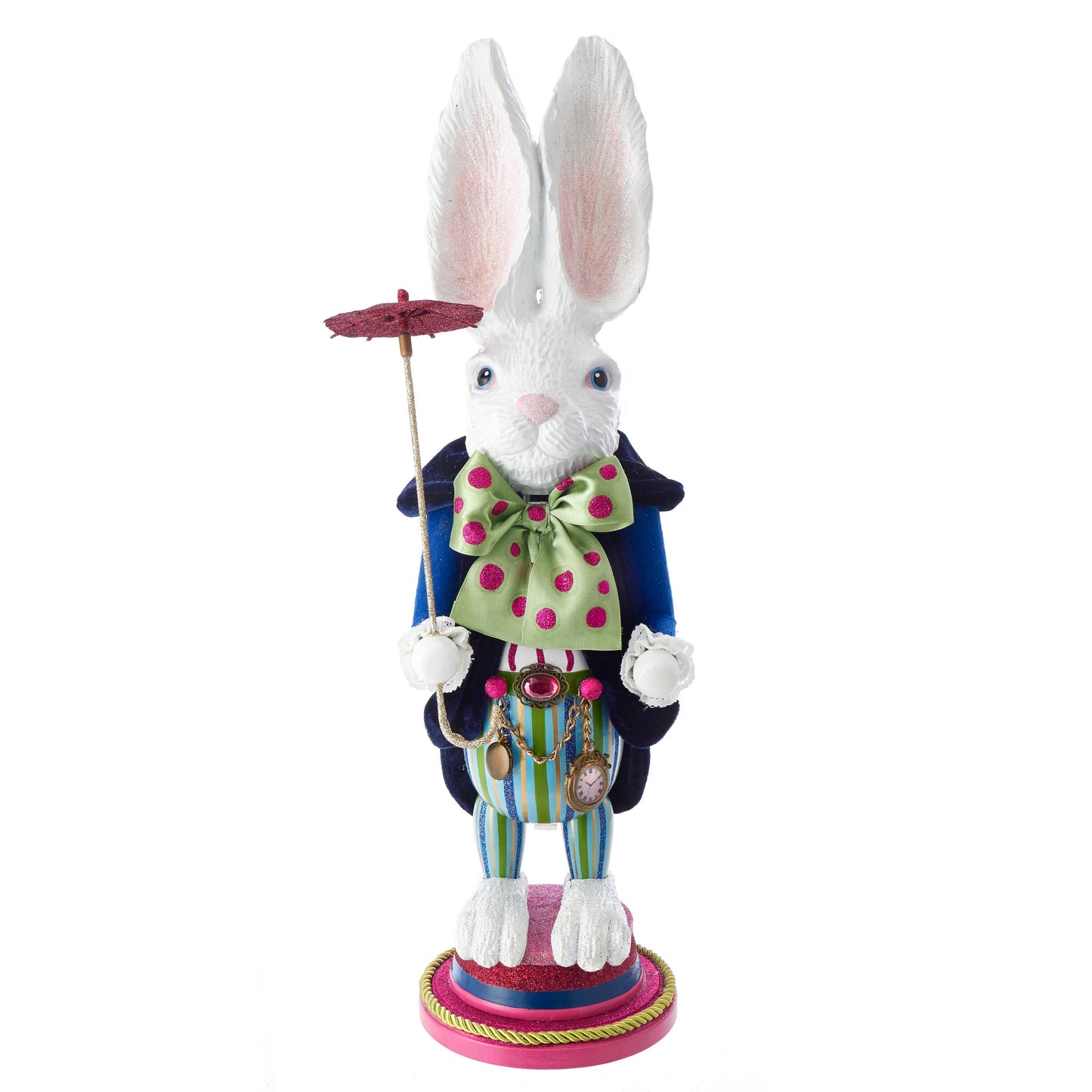 18"HOLLYWOOD WHITE RABBIT NUTCRACKER