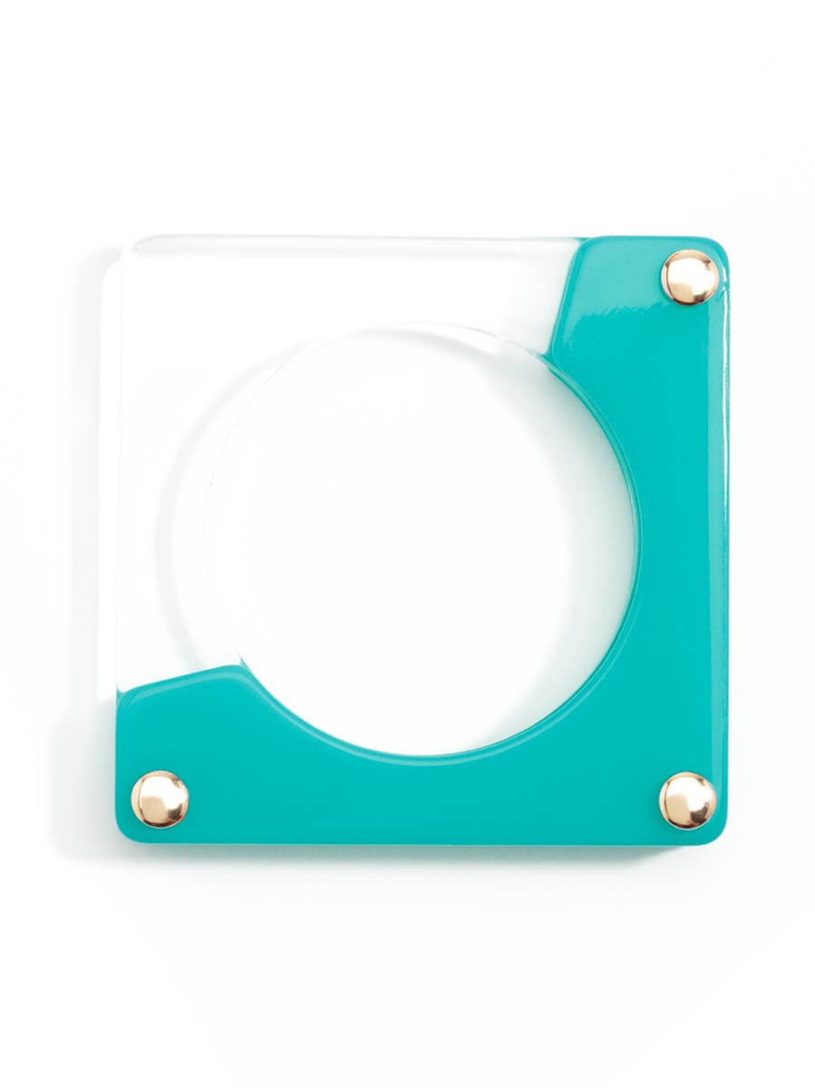 Acrylic Resin Square Bangle - AQUA