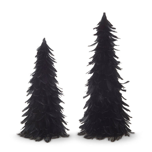 Black Feather Trees Set of 2