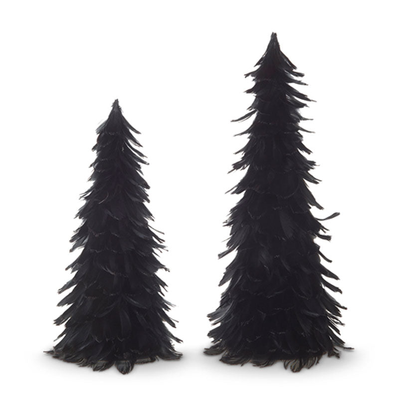 Black Feather Trees Set of 2
