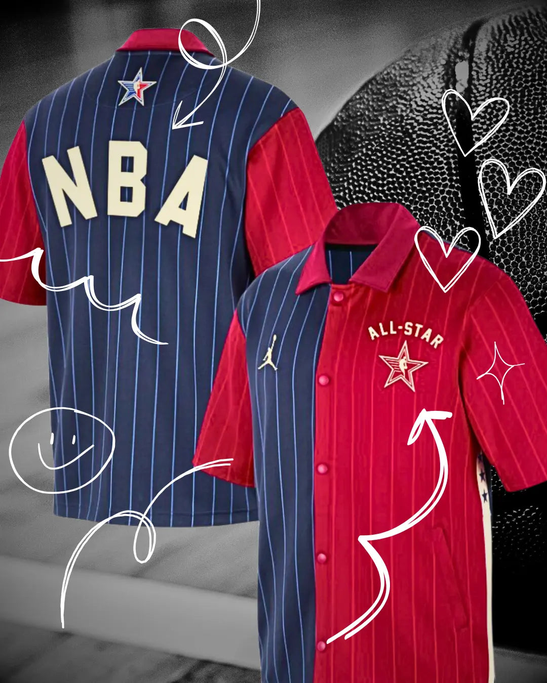 2024 NBA ASG Showtime Jacket by Jordan – Pinstripe Velvet of East vs. West Soul Creative Freedom Collective