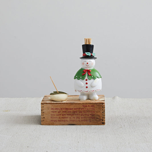 Resin Snowman Toothpick Holder w/ Top Hat Quirks!