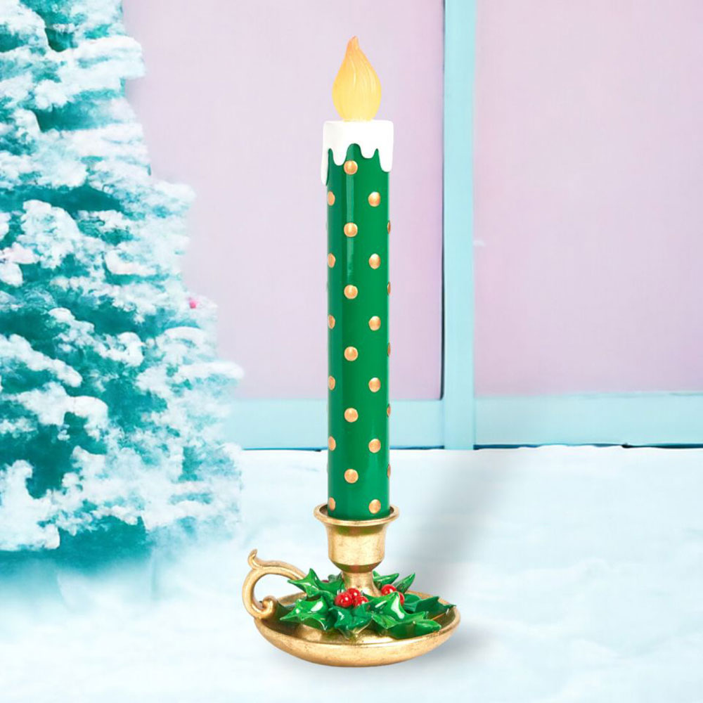 20" Green LED Candle Stick by December Diamonds Quirks!