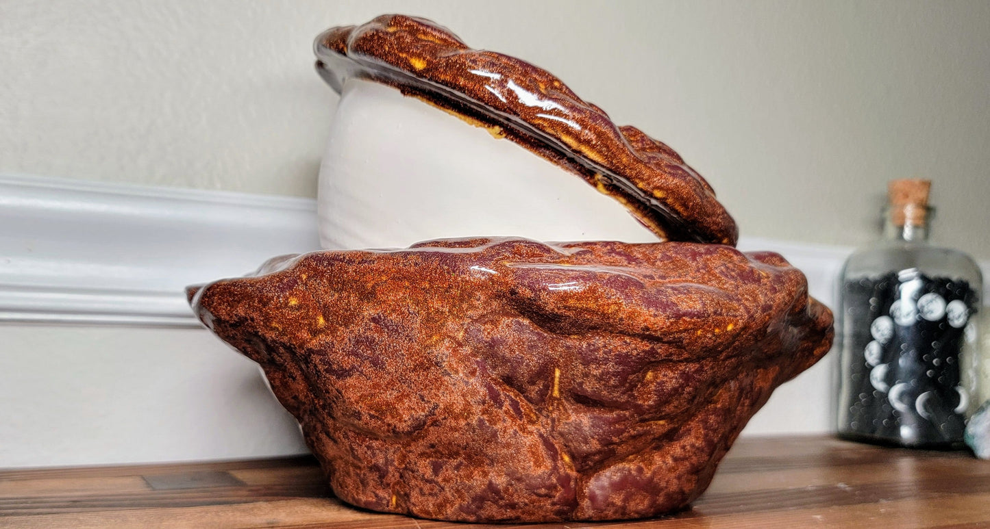 Large Natural Stone Self Watering / African Violet Pot Mountain Mudworks