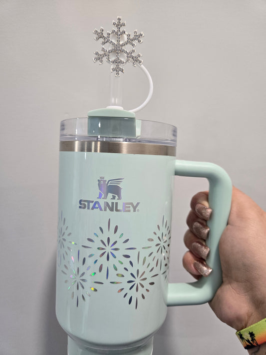 10MM Bling Snowflake Strawtopper