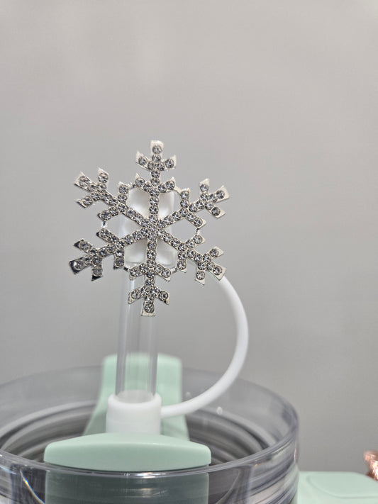 10MM Bling Snowflake Strawtopper