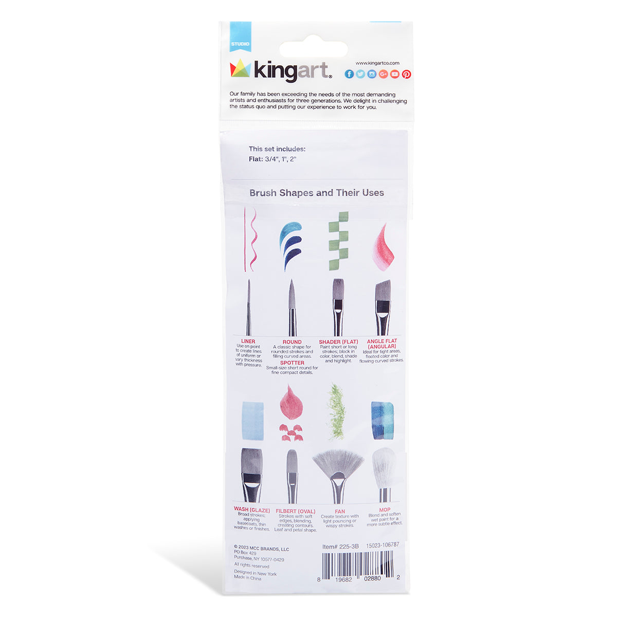 Studio Golden Nylon Brush Set - 3 Pieces