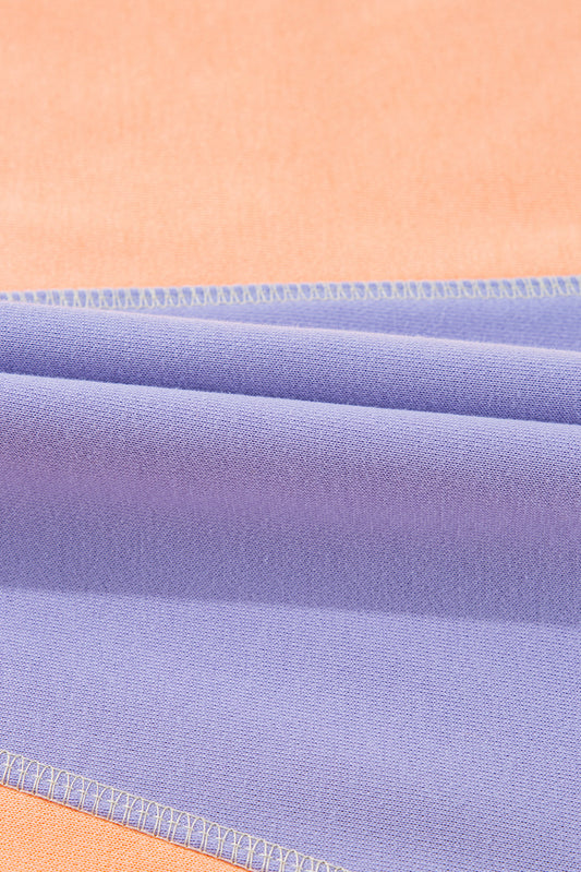 Orchid Petal Colorblock Patchwork Drop Shoulder Top Shewin