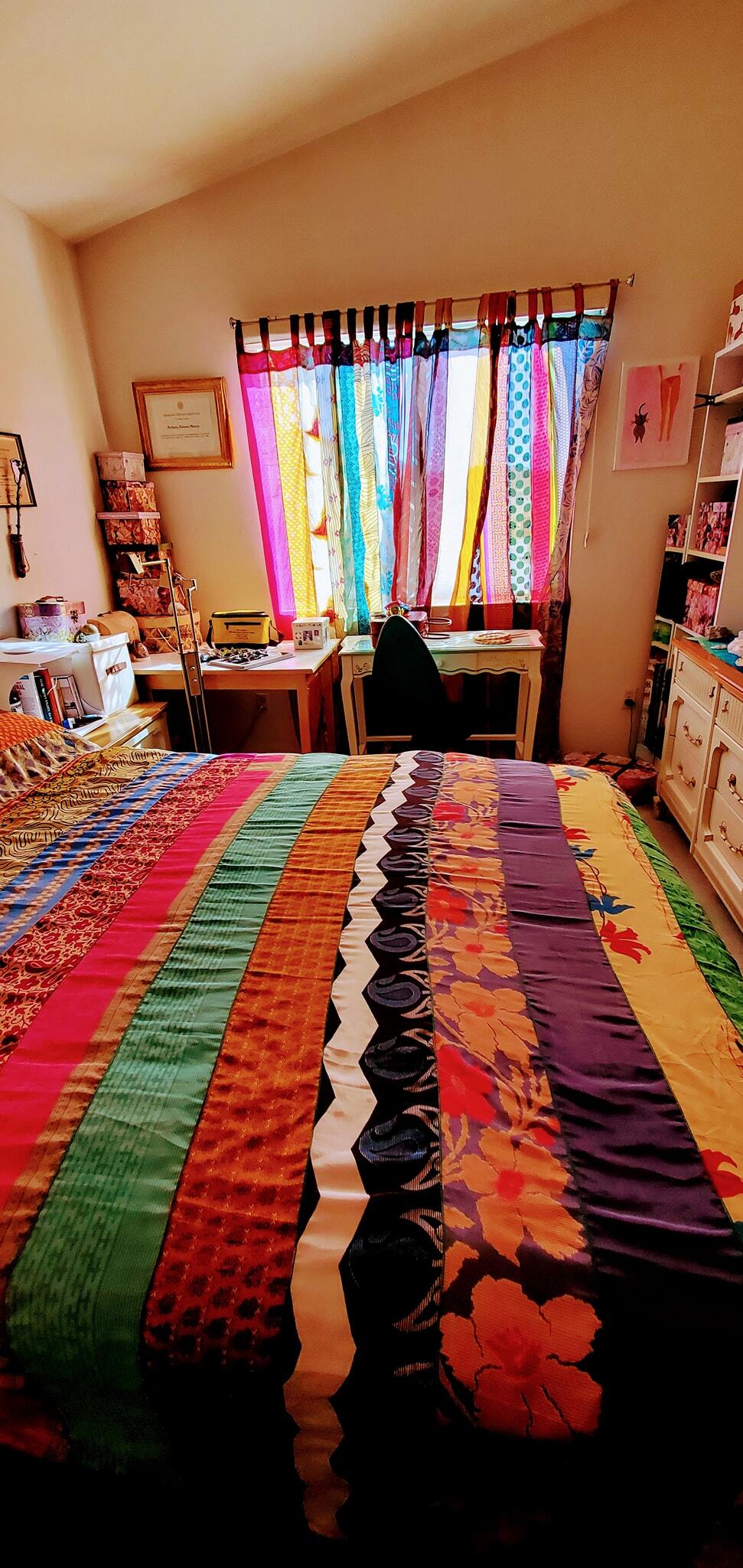 Darn Good Yarn • Rainbow Oasis Drapes – Upcycled Boho Curtains