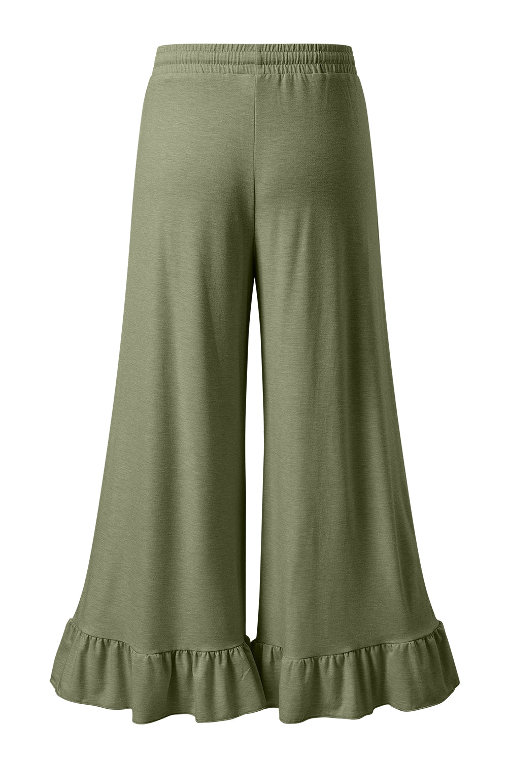 Dune Solid Color Ruffle Hem Wide Leg Pants Shewin