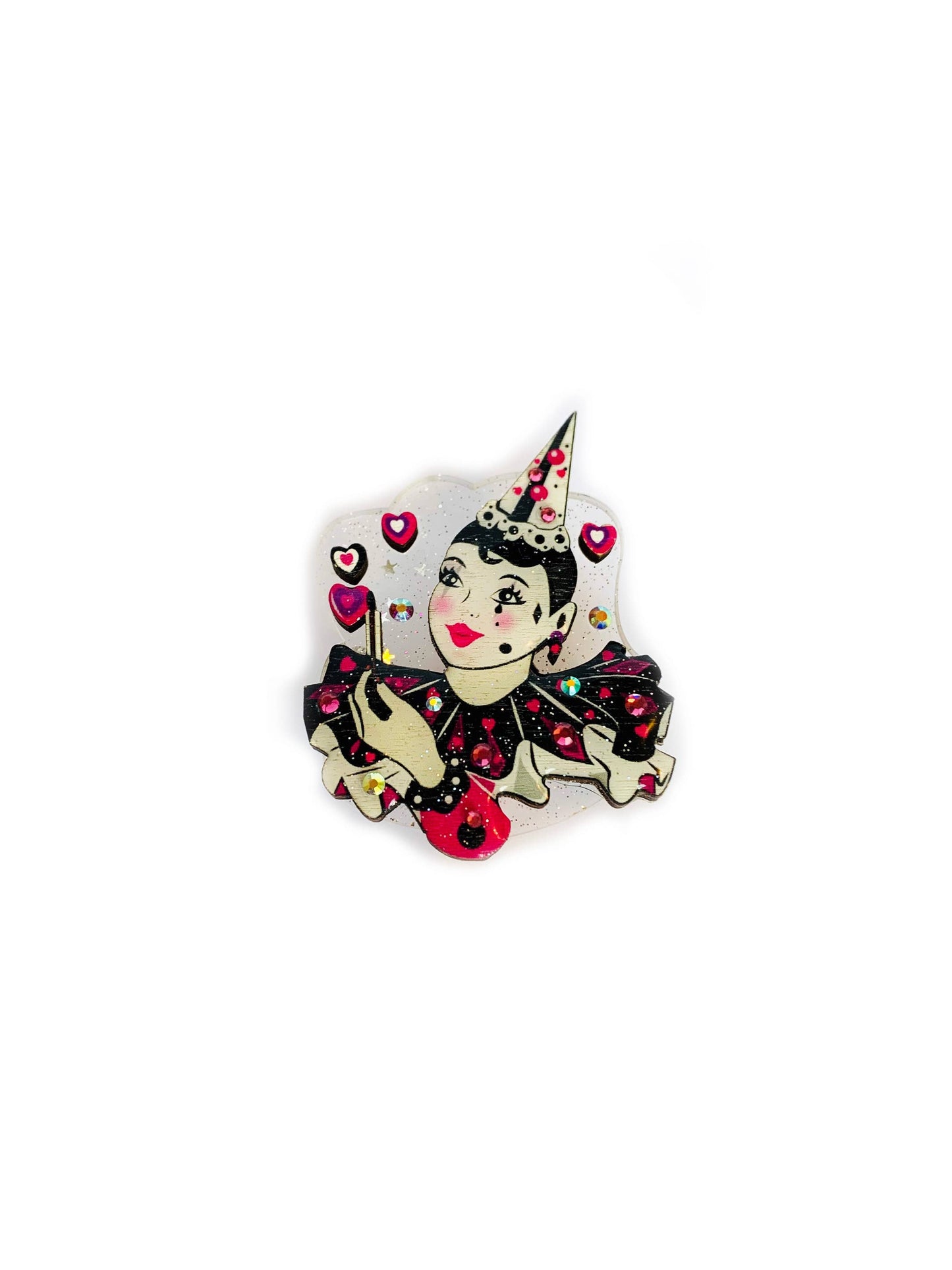 Pierrot Mime Brooch by Rosie Rose Parker