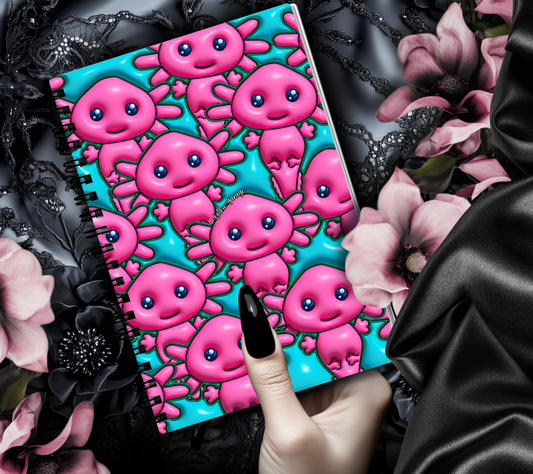 Pink Axolotl Reusable Sticker Book, Modern Designed Album, Kid and Adult Friendly For Organizing Stickers Gothic Garage