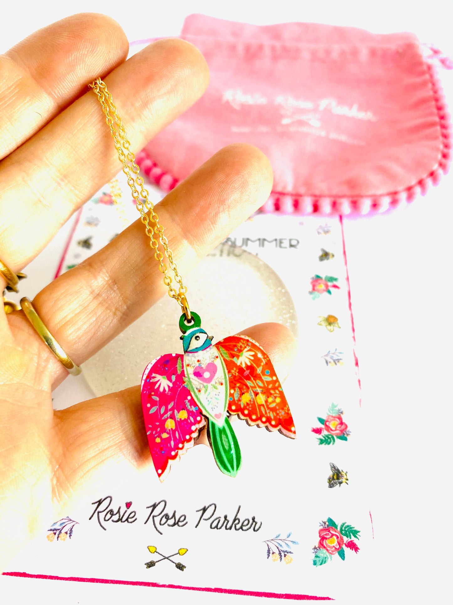 Pretty Bird in Flight Necklace by Rosie Rose Parker Quirks!