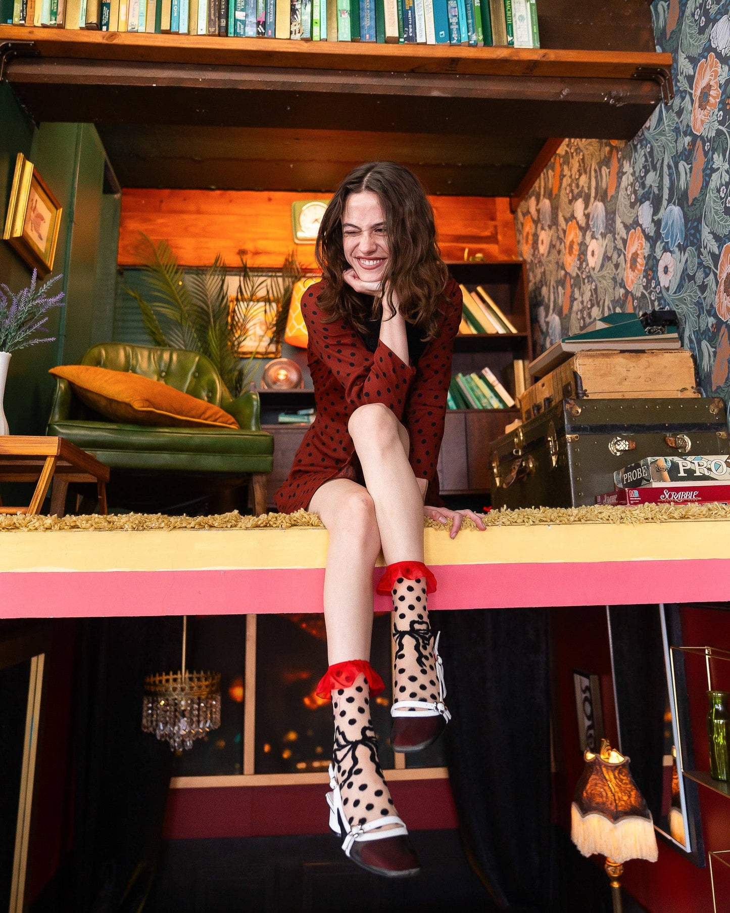 Polka Dot Bow Ruffle Sheer Crew Sock Quirks!