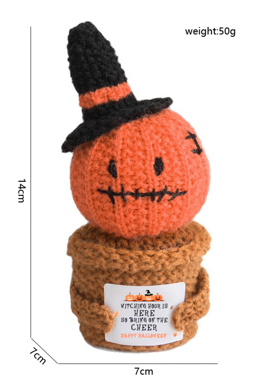 Carrot Cute Halloween Crochet Pumpkin Potted Doll Decor Shewin