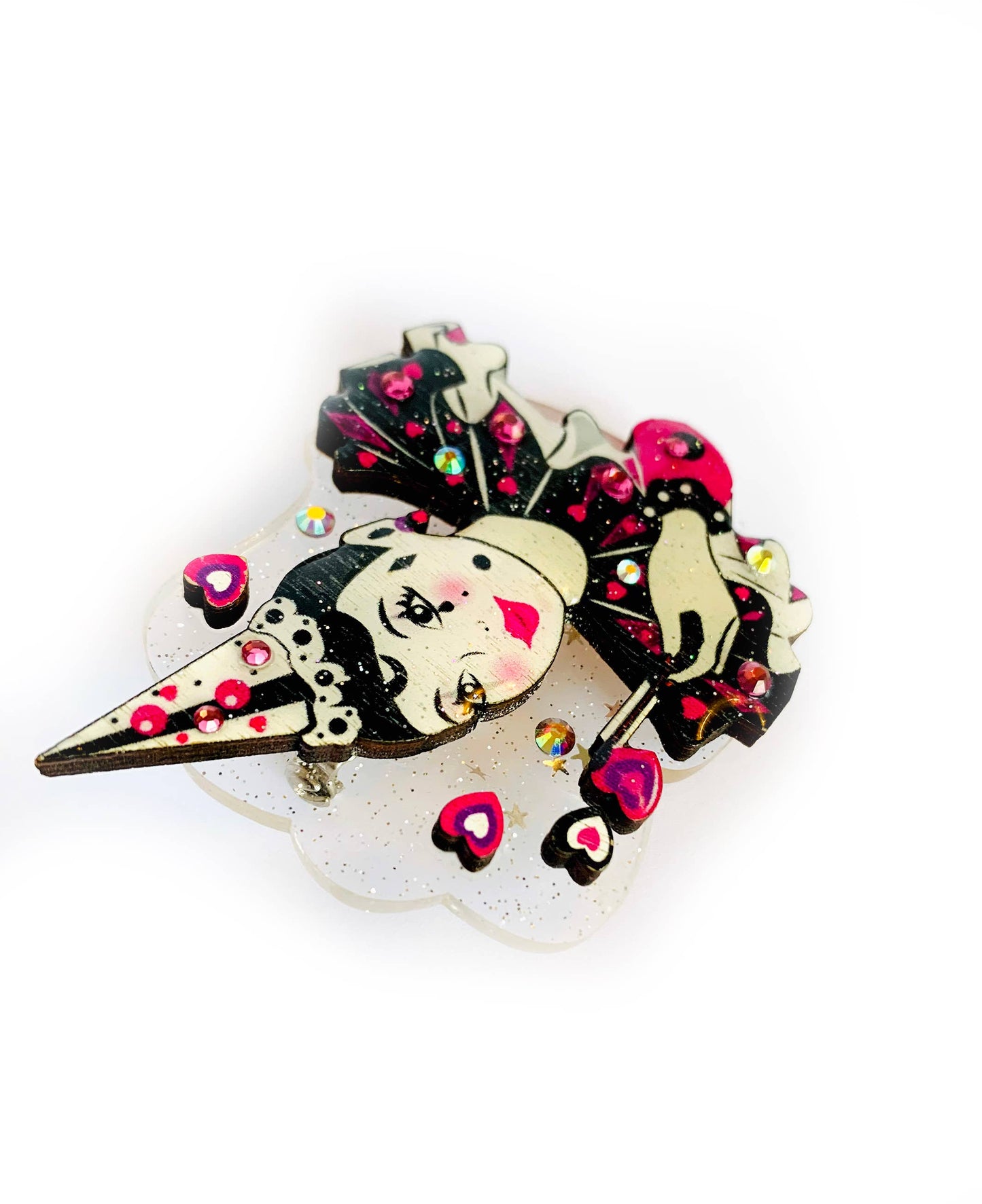 Pierrot Mime Brooch by Rosie Rose Parker