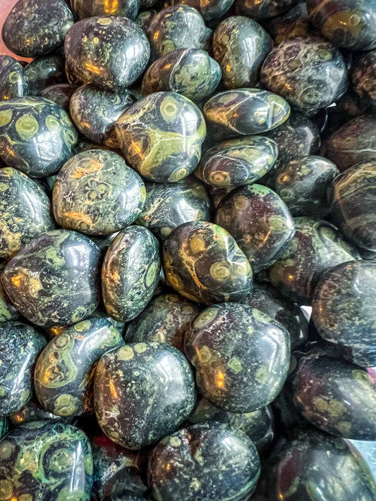 3 cm Kambaba Jasper Hearts for Valentines Day Gifts Mandala Gems