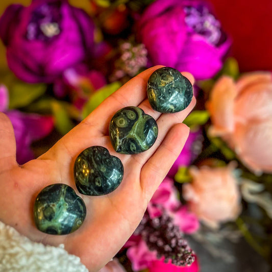 3 cm Kambaba Jasper Hearts for Valentines Day Gifts Mandala Gems