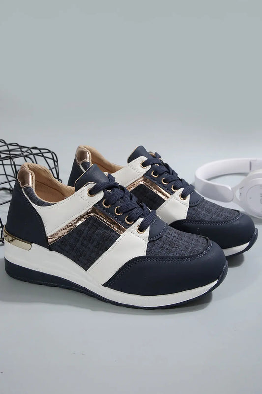 Sail Blue Lace Up Sneakers Shewin