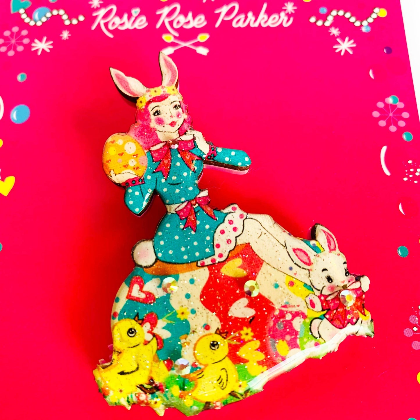 Easter Egg Girl & Friends Brooch