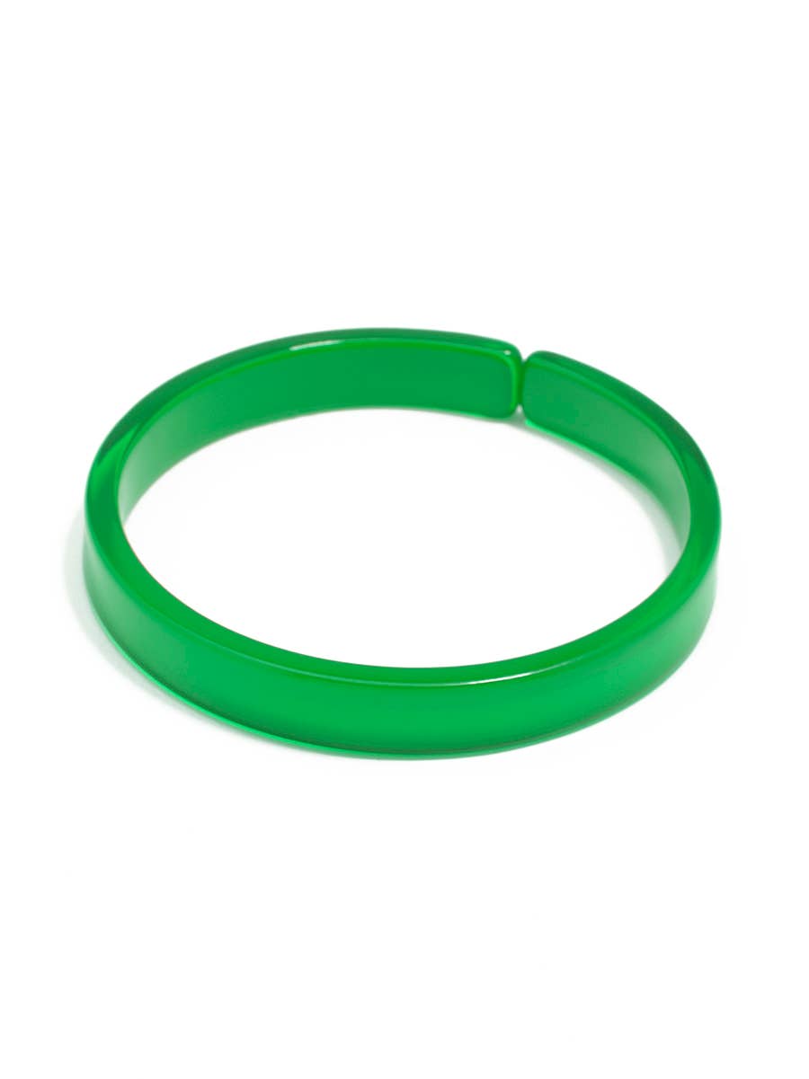 Resin Bangle Bracelet - GREEN Medium Width Quirks!