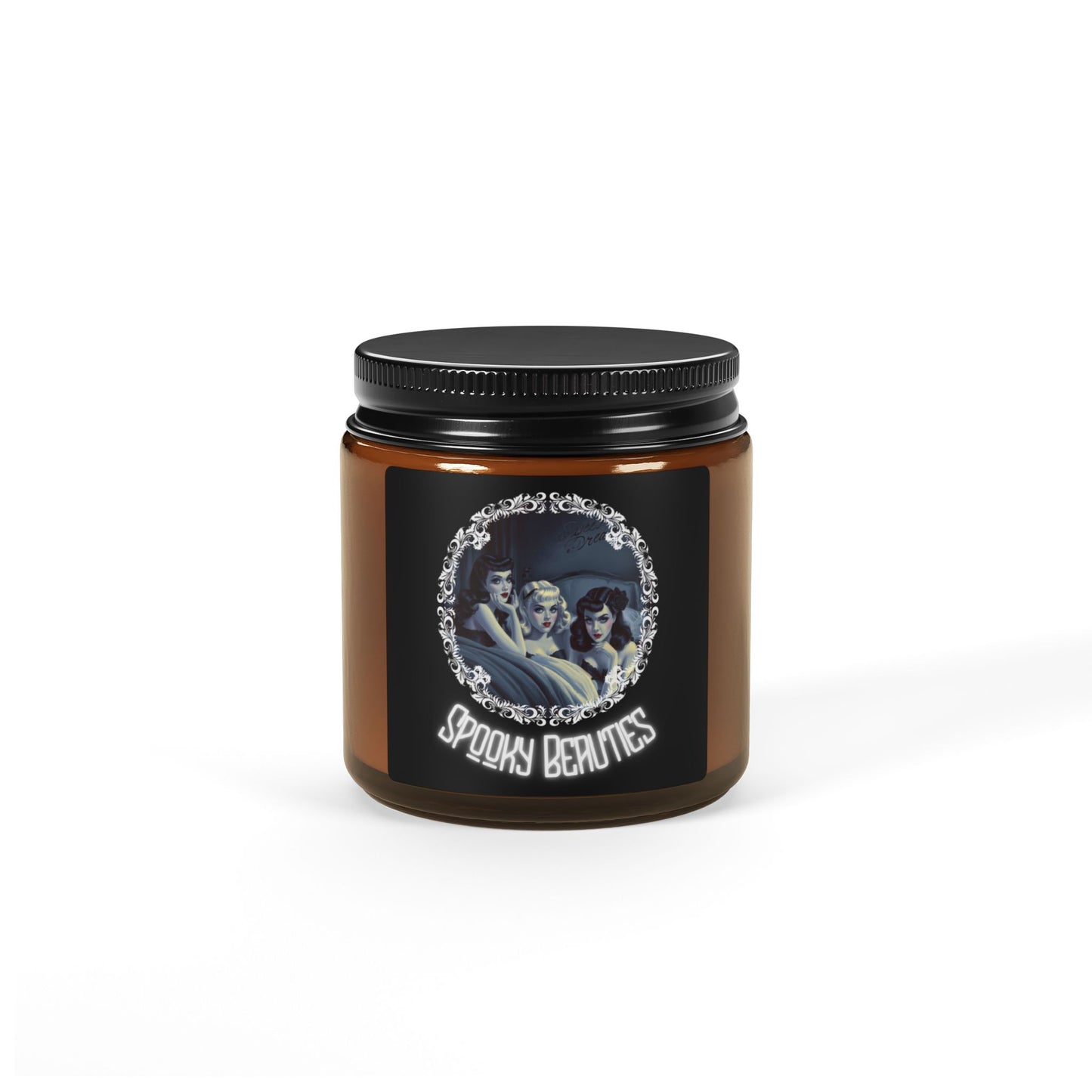 Sleepy Spooky Beauties | White Sage & Lavender Soy Candle (4oz & 9oz, Amber)