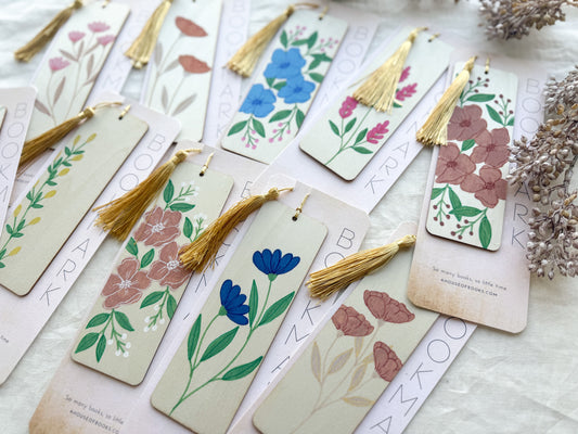 Wood Bookmarks- Floral