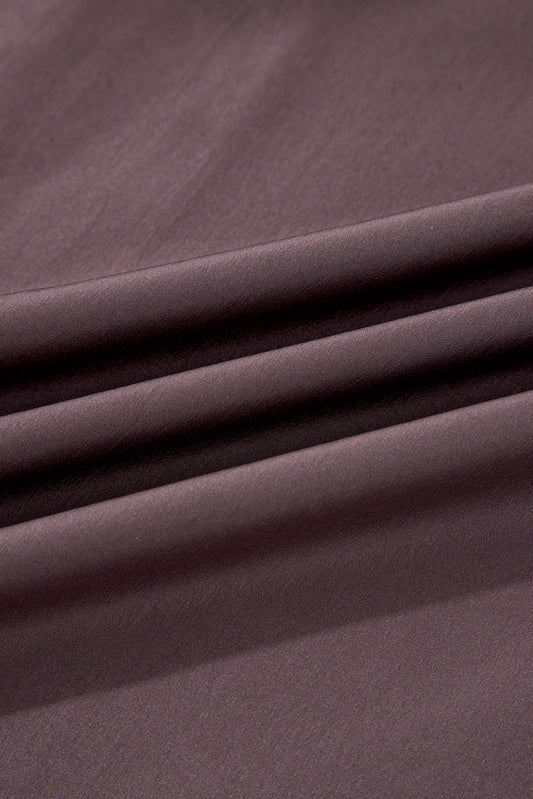 Coffee Knit Top Patchwork Pleated Half Sleeve Long Dress