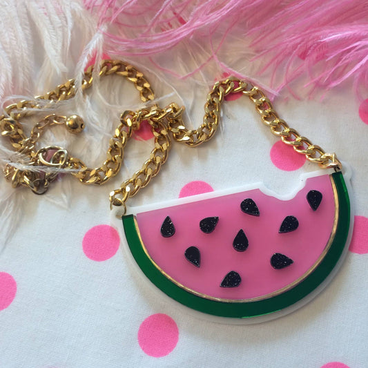 Watermelon Slice Acrylic Statement Necklace Quirks!