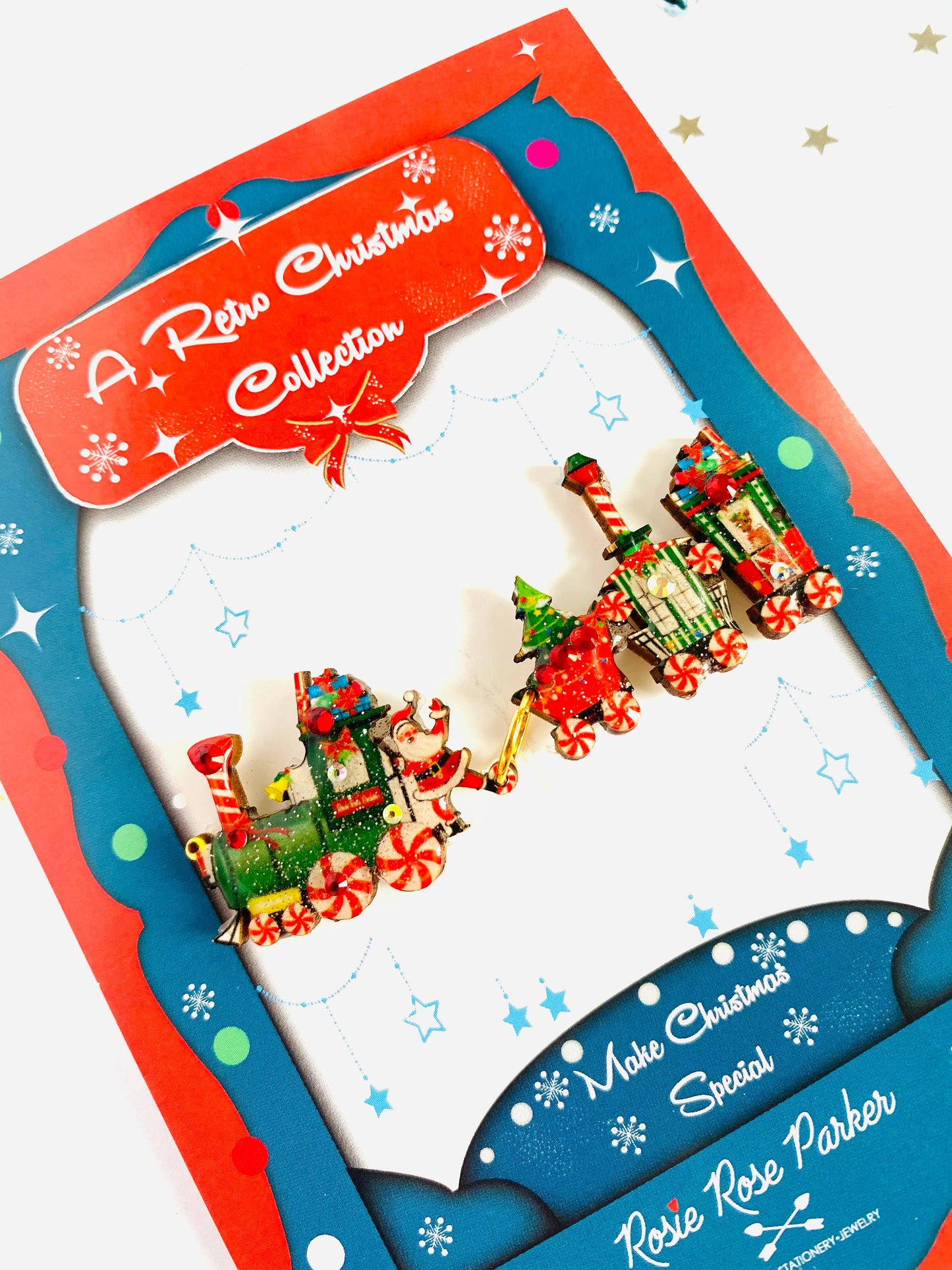 Christmas Train Brooch by Rosie Rose Parker