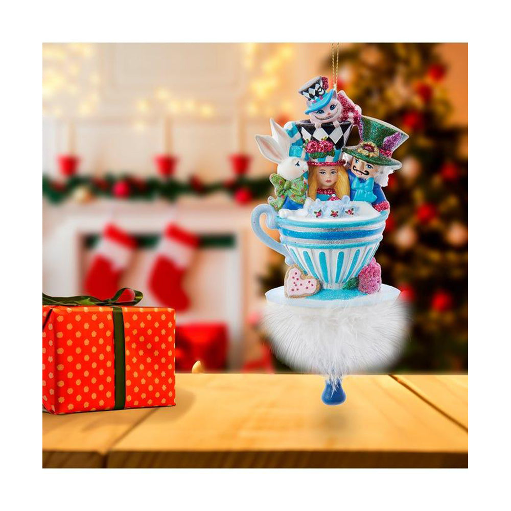 6.25" Holly Hats™ Alice & Friends Tea Party Hat Ornament by Kurt Adler