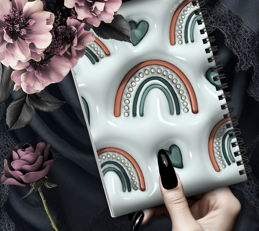 Retro Rainbows & Hearts Reusable Sticker Book, Kid Friendly Solution for Sticker Organization Gothic Garage