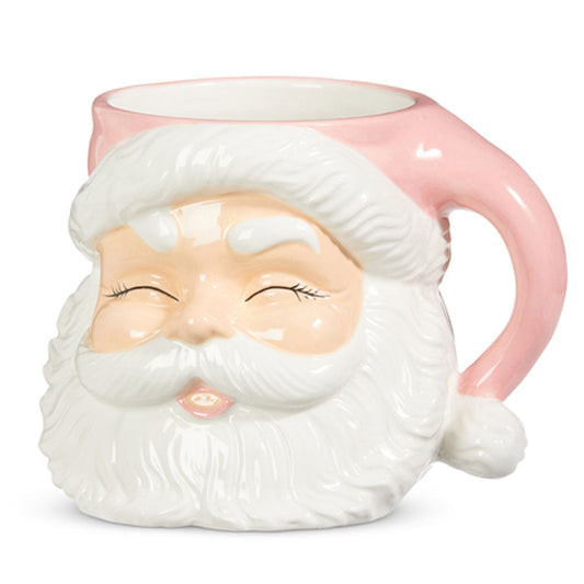 7.5" Ceramic Pink Santa Mug Container Quirks!