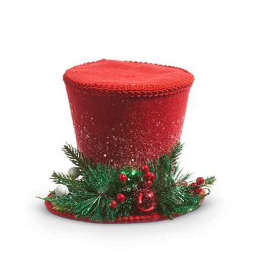 7" Red Top Hat Ornament by Raz Imports