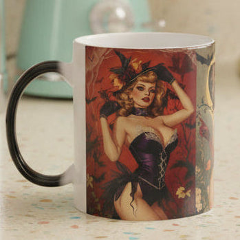 Spooky Beauties Retro Halloween Glamour Pin-Ups - Color Changing Mug
