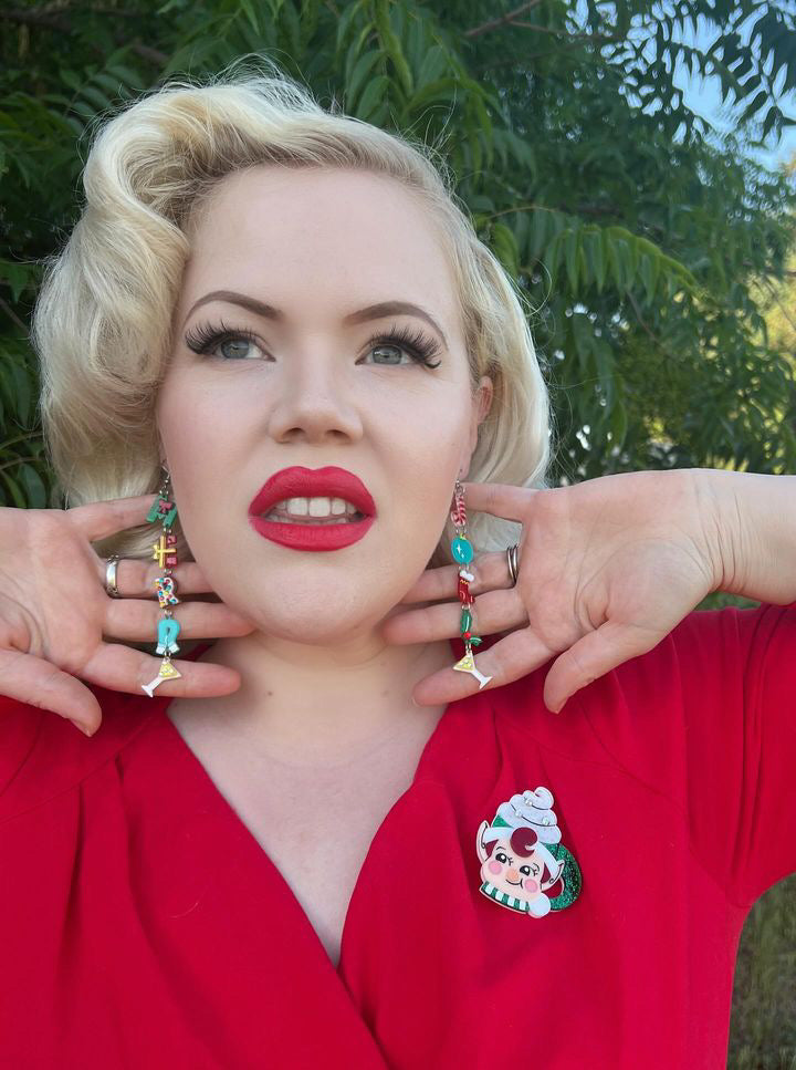 Jolly & Merry Christmas Earrings by Lipstick & Chrome Quirks!