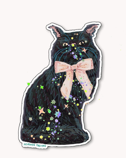 Black Persain Cat Sticker