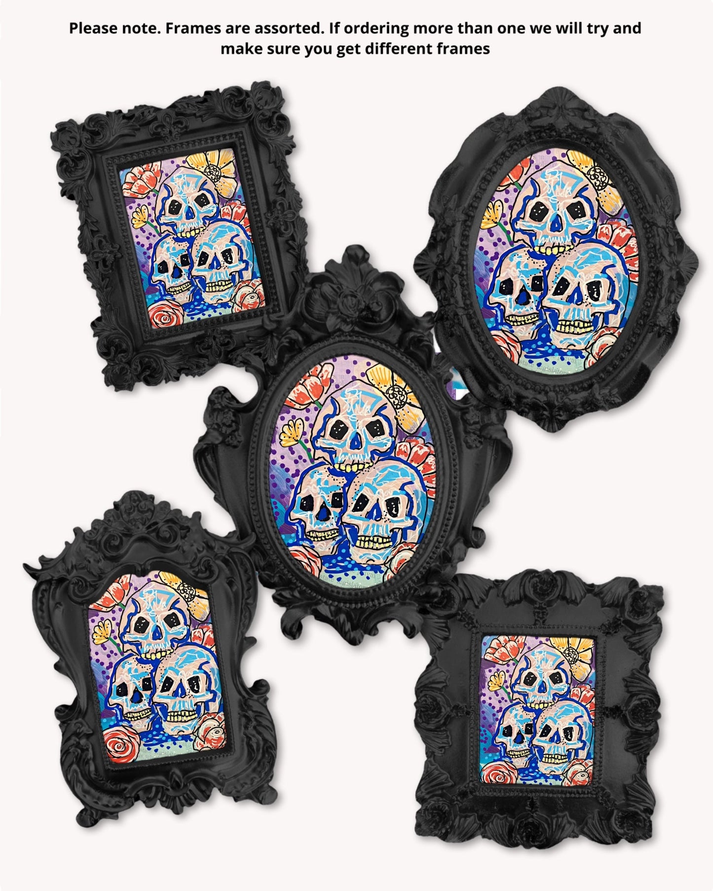 3 Skulls - Mini framed print