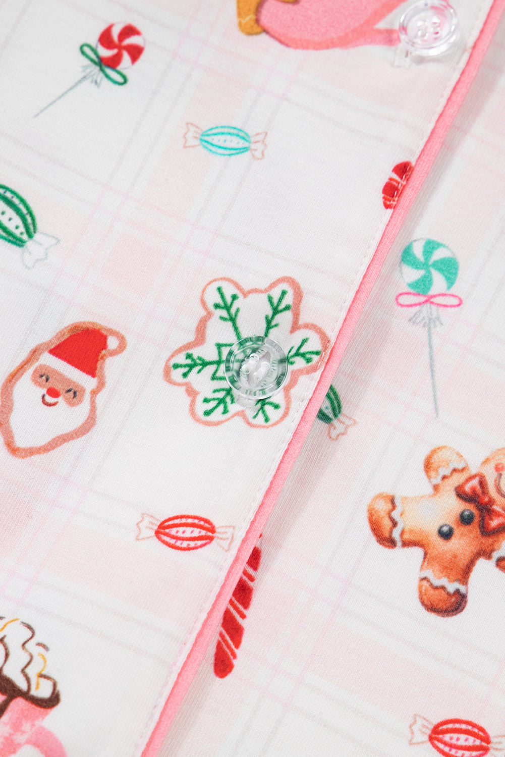 Pink Christmas Spirit Cute Holiday Print Short Sleeve Shirt and Pants Pajama Set