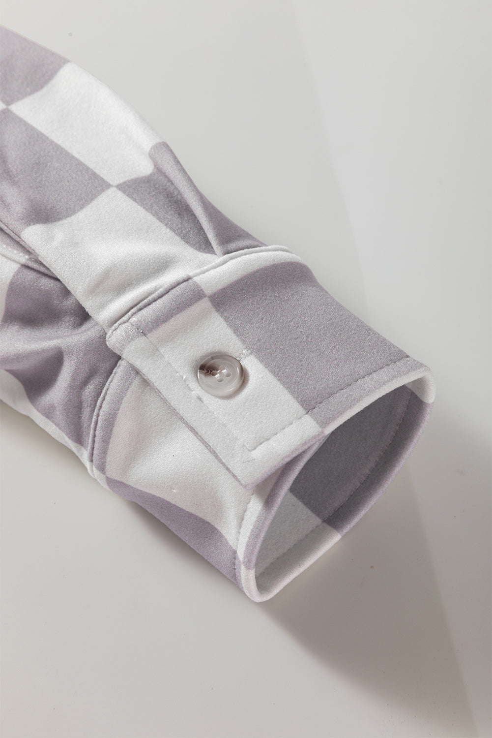 Green Checkerboard Flap Pocket Button Front Shacket